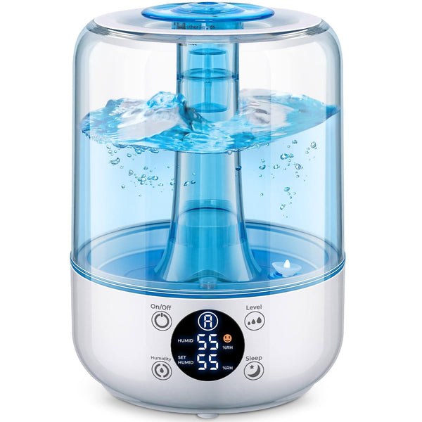 HiLife Humidifiers for Bedroom, 3L Ultrasonic Cool Mist Humidifiers for Home Baby Nursery & Plants