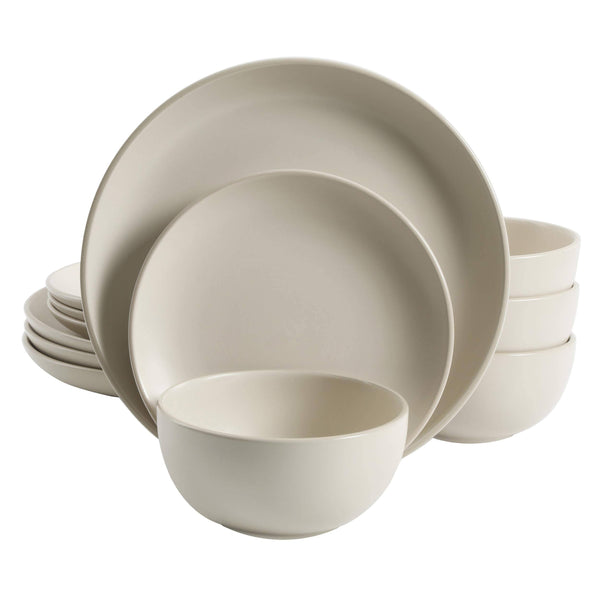 Gibson Home Rockaway 12-Piece Dinnerware Set, Service for 4 - Cream