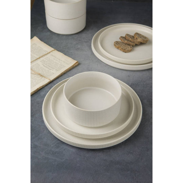 Paytan Stoneware Dinnerware Sets, 12-Piece Dish Set Color: Matte White