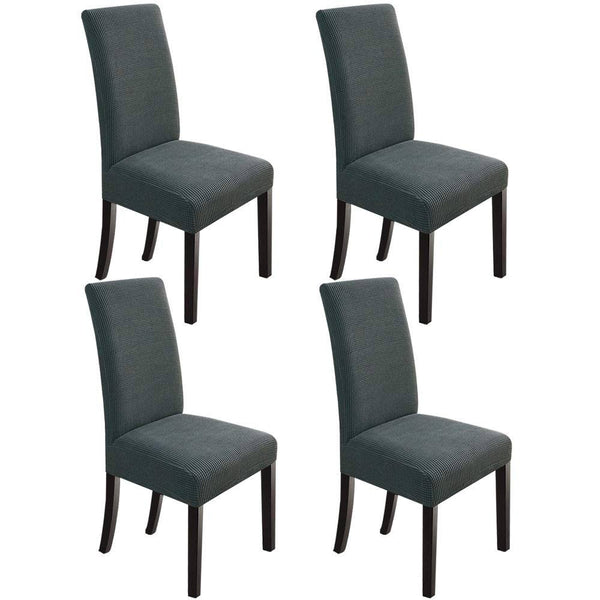 Northern Brothers Dining Room Chair Covers Stretch Chair Covers, Removable Washable Parsons Kitchen Chair Covers Set of 4, Dark Grey