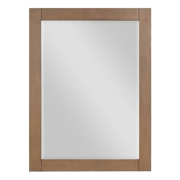 Ivy 28" Rectangular Bathroom Wood Framed Wall Mirror in Brown Pine