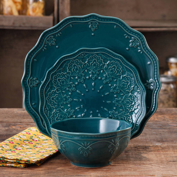 The Pioneer Woman Farmhouse Lace Dinnerware Set - 12 piece
