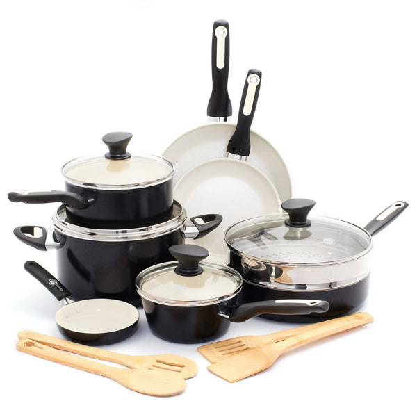 GreenPan Rio 16pc Cookware Set Black