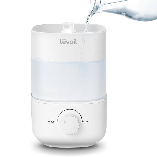 Levoit Top Fill Humidifiers for Bedroom, 2.5L Large Tank, Easy to Fill and Clean, 26dB Quiet Cool Mist Air Humidifier for Home Baby Nursery & Plants