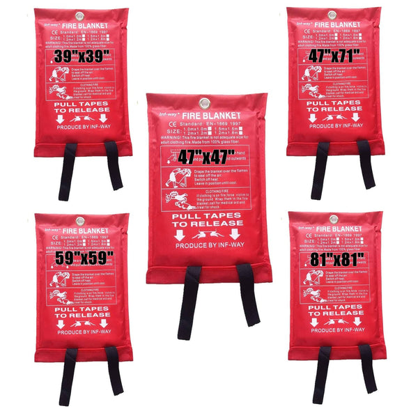 Inf-way Fire Blanket for Home Fiberglass Fire Suppression Blanket for Kitchen Flame Retardant Protection and Heat Insulation Emergency Fireproof Safet