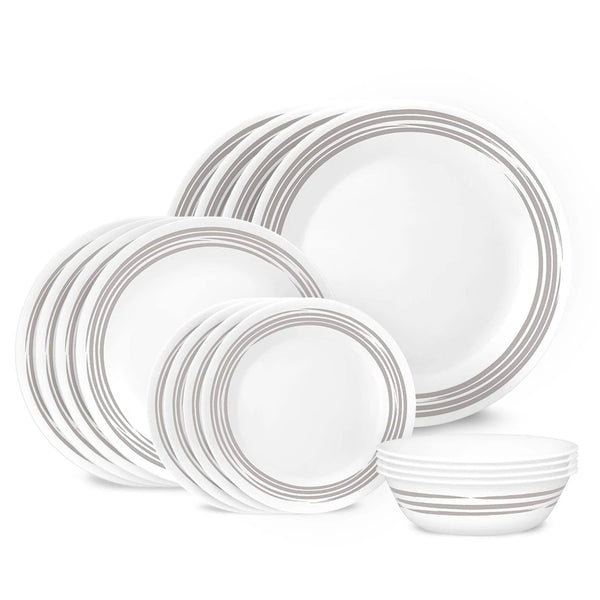 Corelle 16 Piece Dinnerware Set | Brushed Silver