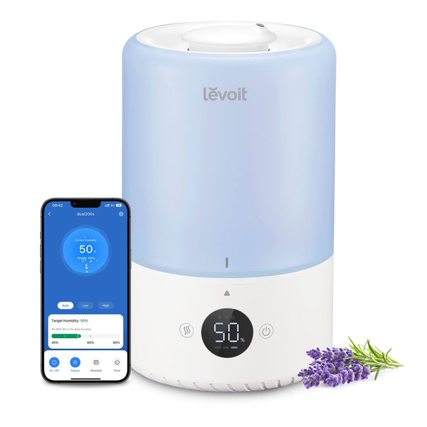 Levoit Dual 200S Smart Humidifiers for Bedroom, Top Fill, Customize Humidity for Home, Baby Nursery & Plants with Humidistat, Essential Oil Diffuser