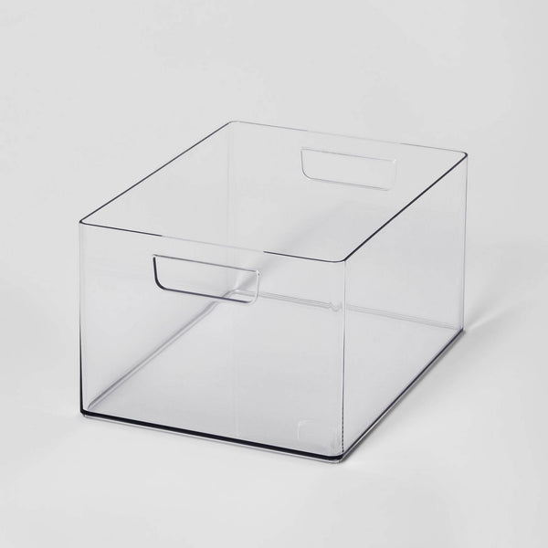 Large Bathroom Organizer Bin with Handles Clear - Brightroom