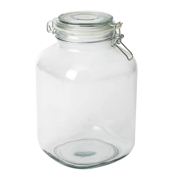 Mainstays Kitchen Storage 106oz Clear Glass Lock Lid Jar