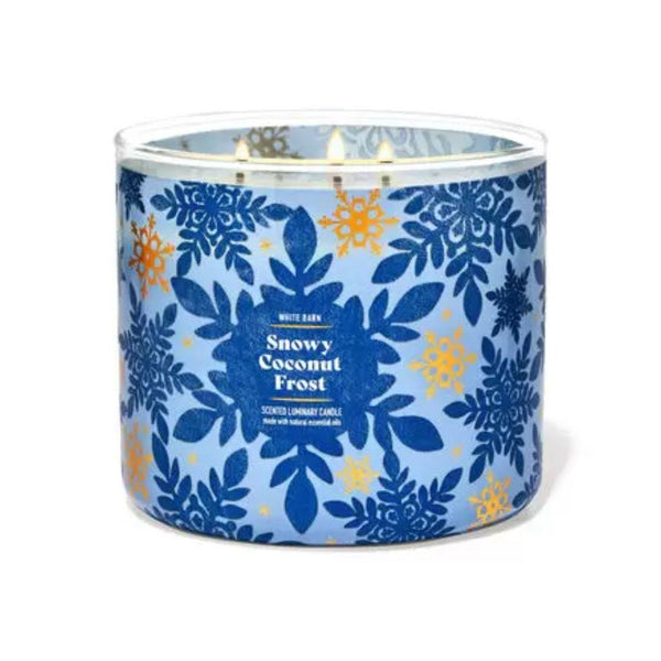 Bath & Body Works Accents | Bath and Body Works Snowy Coconut Frost 3 Wick Candle Nwt Any 2/$45 | Color: Blue/White | Size: Os | Mamamoo26's Closet